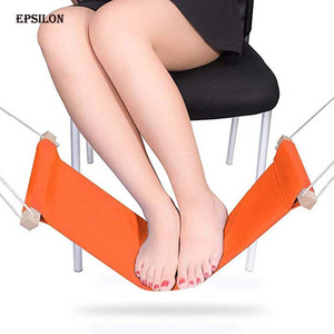 Epsilon Portable Adjustable Airplane Travel Footrest Ergonomic Memory Foam Office Under Desk Flight Foot Rest Hammock