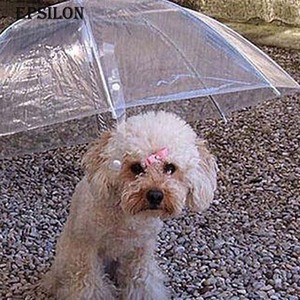 Epsilon Built-in Leash Rain Sleet Snow Pet Umbrella Pet Products Dog Walking Waterproof Clear Cover