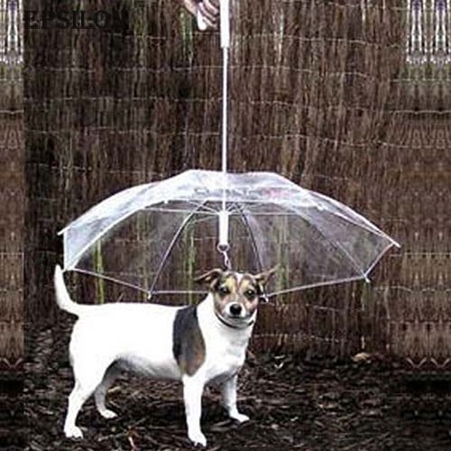 Epsilon Dog Walking Waterproof Clear Cover Built-in Leash Rain Sleet Snow Pet Umbrella Pet Products