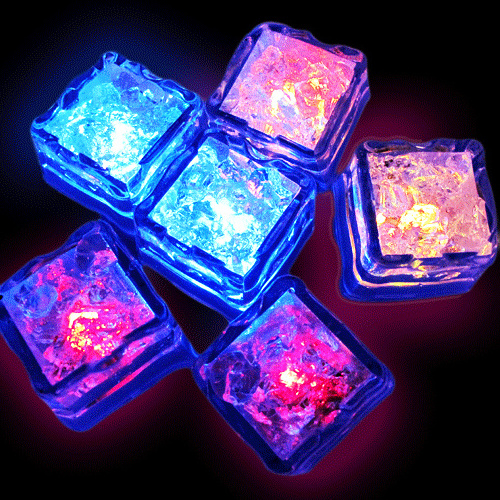 Aoto Colors Mini Romantic Luminous Cube Led Artificial Ice Cube Flash Led Light Wedding Christmas Decoration Party