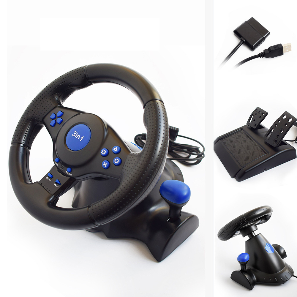 Epsilon 3 In 1 Vibrating Professional Gaming Steering Racing Wheel volante  Gamepad Usb Para Pc For Ps Xbox One Sx 360 Series X Ps3 Ps2