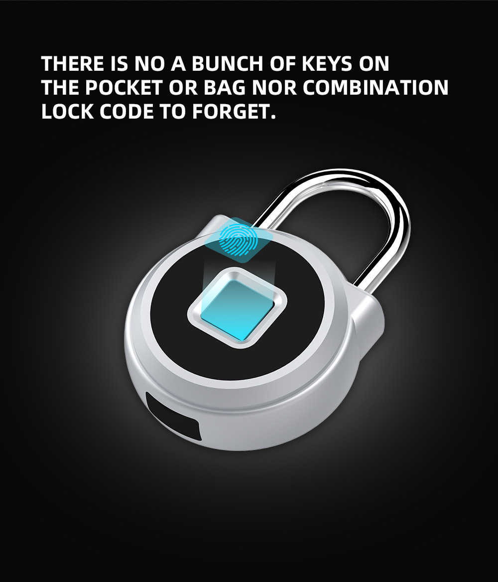 Biometric Fingerprint Smart Keyless Digital Padlock With Ttlock App Waterproof Ip65 Door Locks