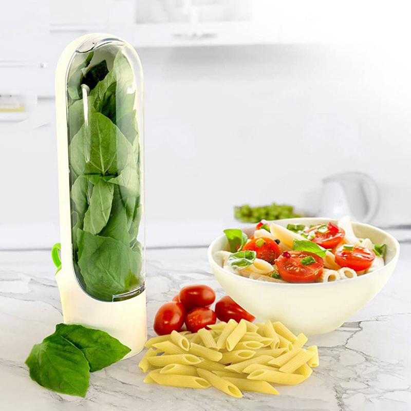 Eco Kitchen Herb Savor Pods Storage Container Freshness Herb Keeper Transparent Refrigerator Herb Saver savor storage container