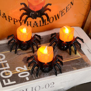 Led Candle Light Spider Pumpkin Lamp Flickering Flameless Battery Lights Flashing Electric Candles Halloween Party Decoration