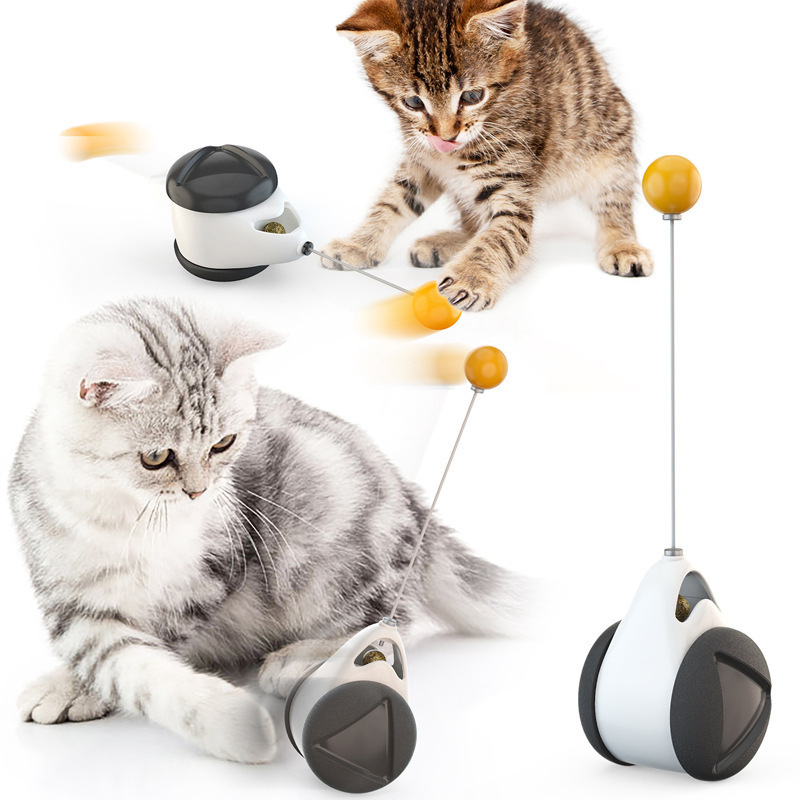 New Balance Swing Toys For Cats Kitten Interactive Balance Car Cat Chasing Toy With Catnip Funny Pet Supplies