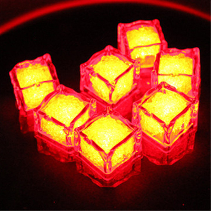 Glowing Flashing Multi Color Liquid Sensor Led Light Up Ice Cubes Lighting For Drinks Club Bar Party Wedding Holiday Decoration