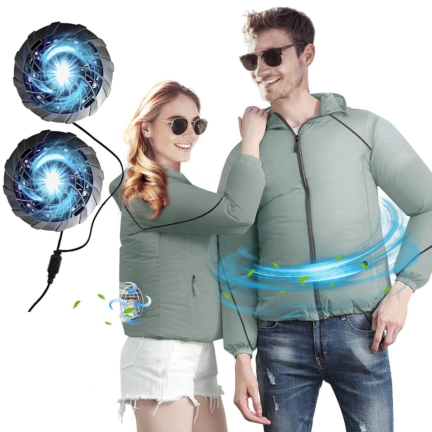 Epsilon Cooling Vest Air Conditionerjacket With 2 Fans Usb Cable Wearable Fan Vest Sleeveless For Hot Summer