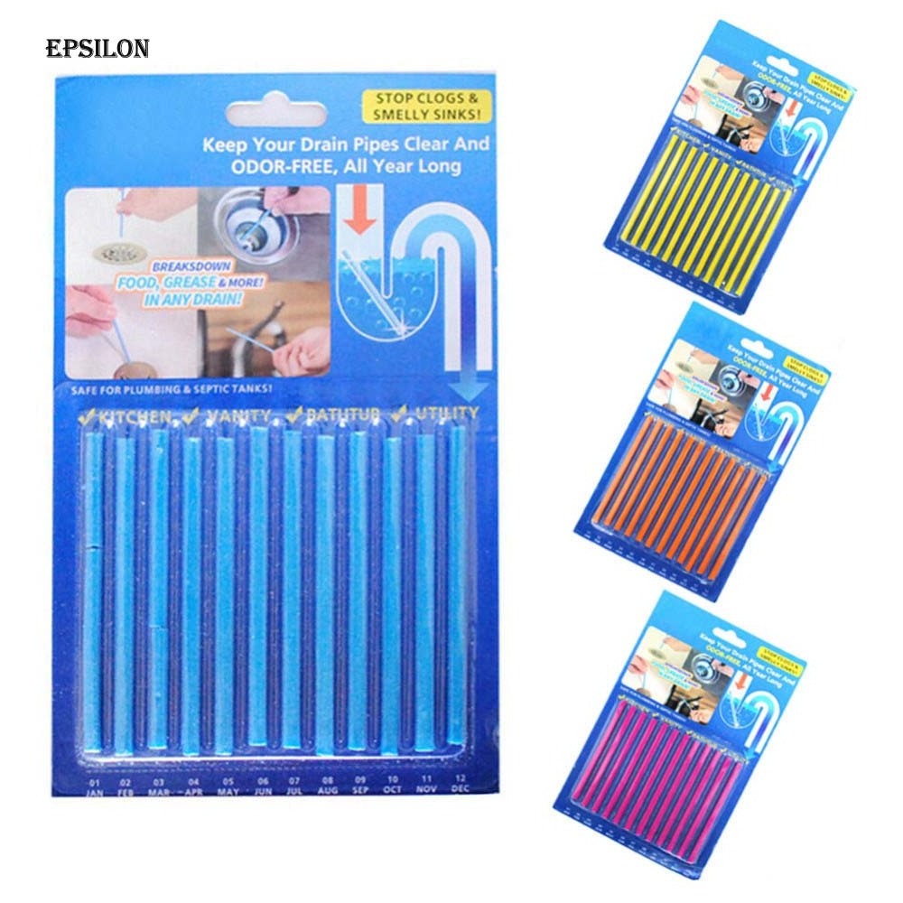 Epsilon Keeps Drains And Pipes Clear Odor Free Sink Cleaner Sewer Cleaning Rod Drain Cleaner Stick