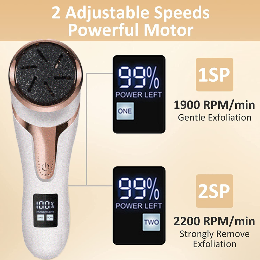 2023 New Arrival Vacuum Usb Rechargeable Hard Skin Foot File Callus Remove Trimmer Electric Callus Remover For Feet