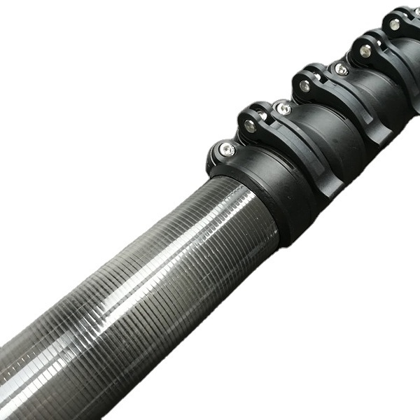 CNER portable carbon fiber extend Telescopic Mast and Tower Solutions With Flip Cam Lock Folding/ High Mast Light Poles