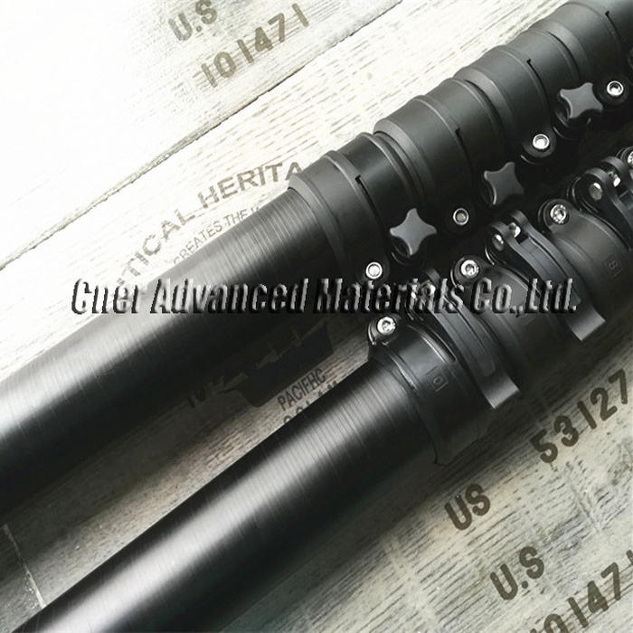 Factory price 3K twill carbon fiber adjustable camera pole, Fiberglass telescopic locking tube