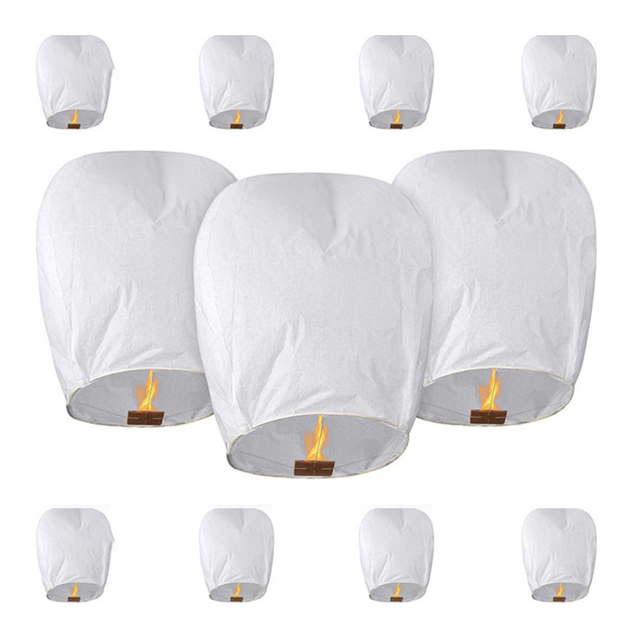 Wholesale price decoration chinese sky hanging paper fire flying lantern for birthday wedding new year