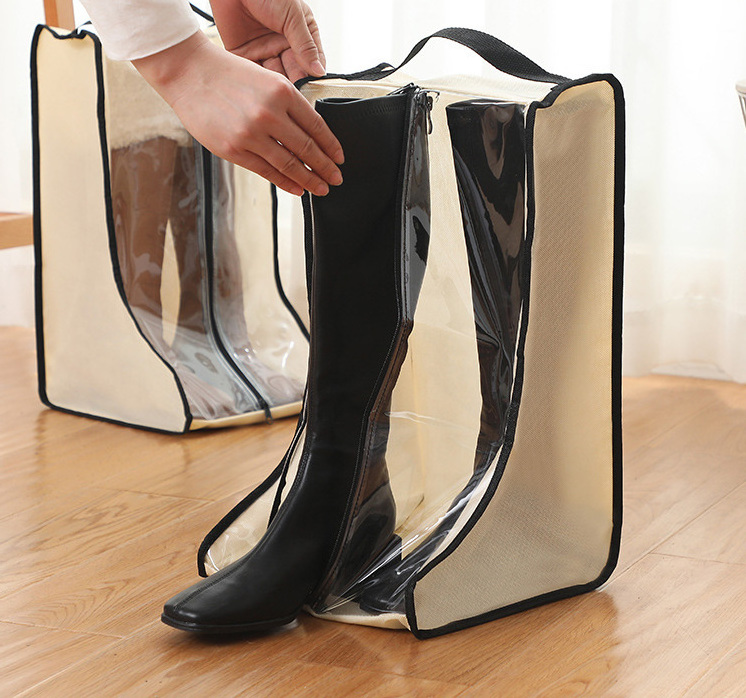 High quality non woven convenient cleaner boot storage bag travel portable tall mid boots shoe bag