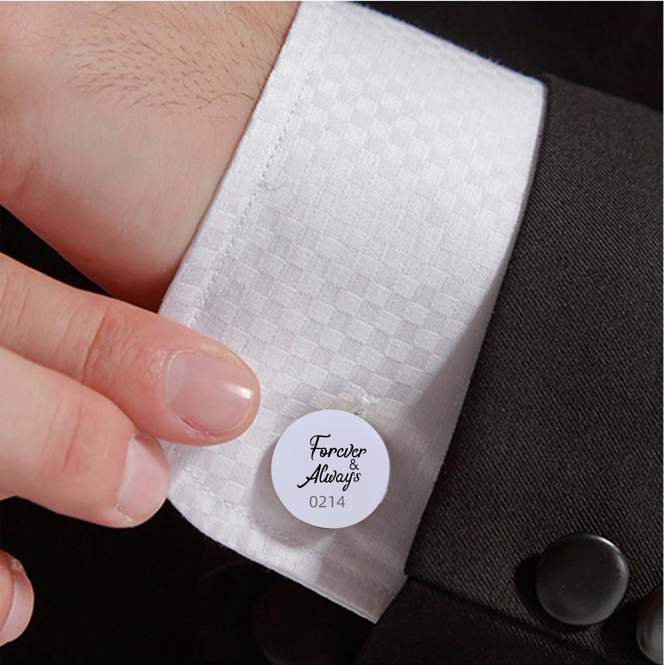 Men Jewelry Cufflinks Button Custom Your Own Logo Tie Silver Cuff Link Gold Black Silver Stainless Steel Metal Men Cufflinks