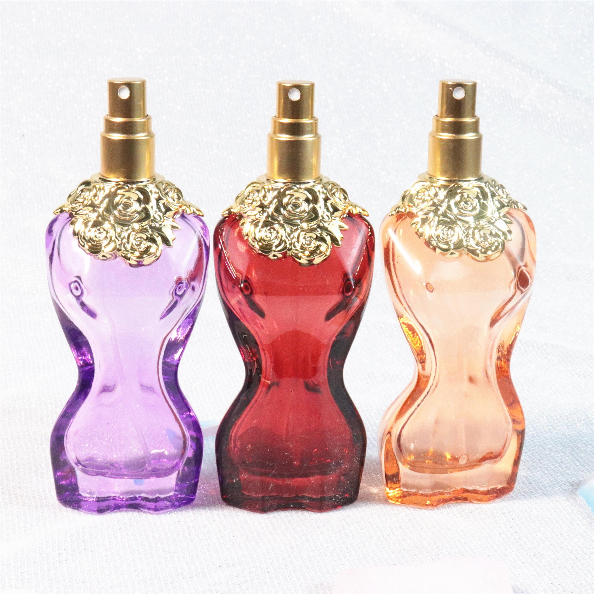 Body shape 30ML spray colored luxury empty glass perfume bottle wholesale