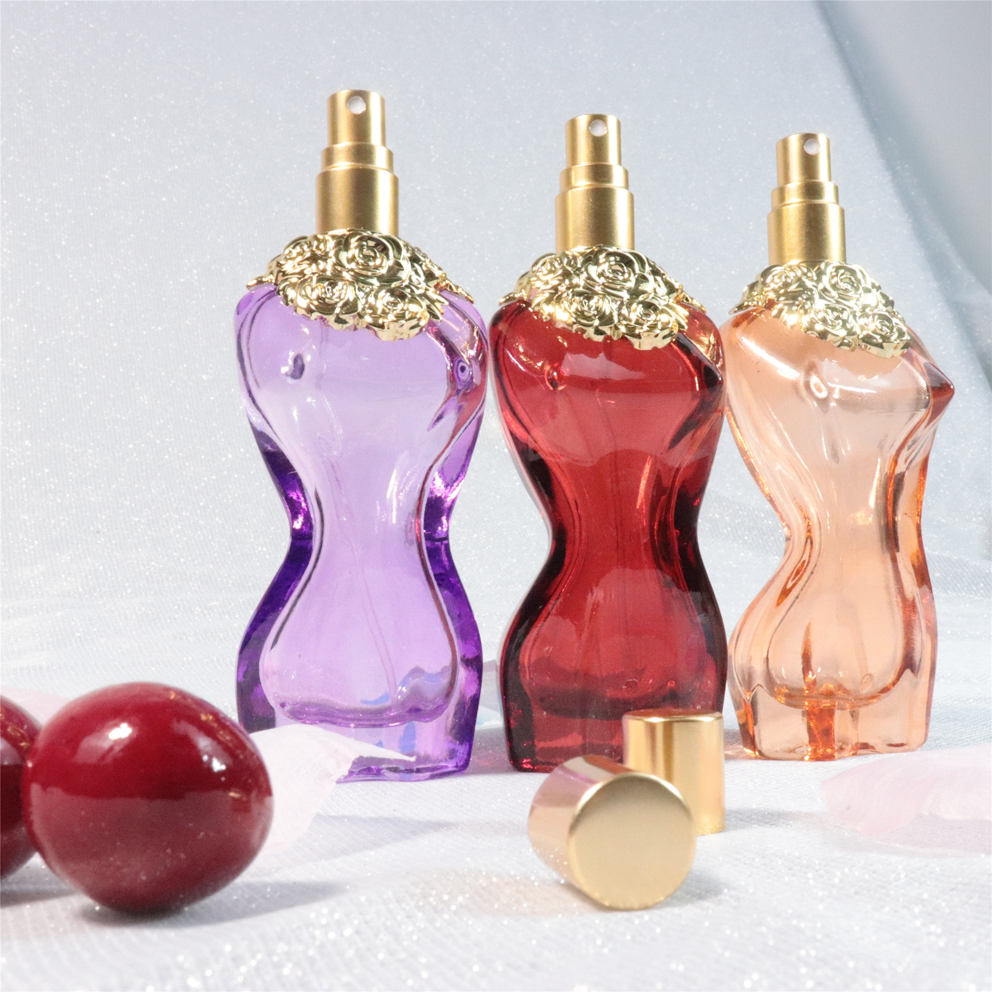 Body shape 30ML spray colored luxury empty glass perfume bottle wholesale