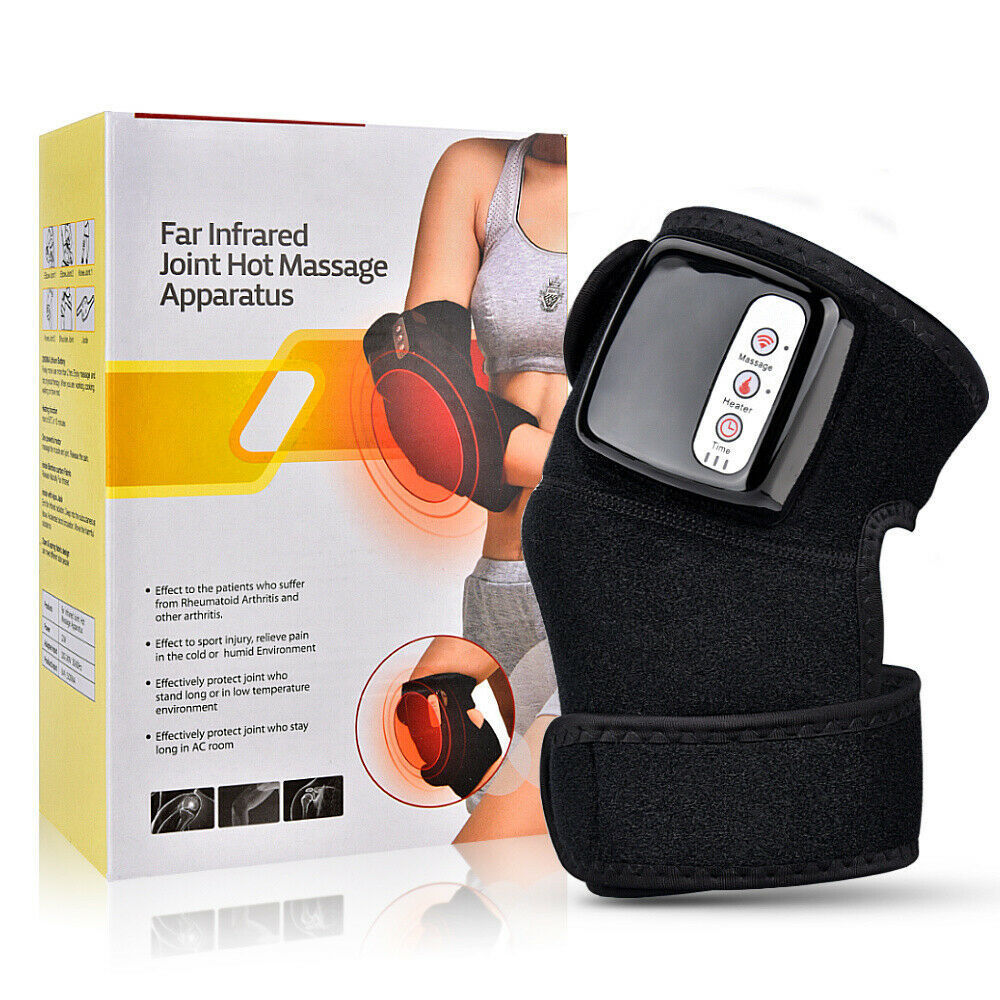 Portable Knee Brace Wrap Cordless Powerful Infrared Heat Vibration Knee Massager Heated Knee Brace Wrap with Massage