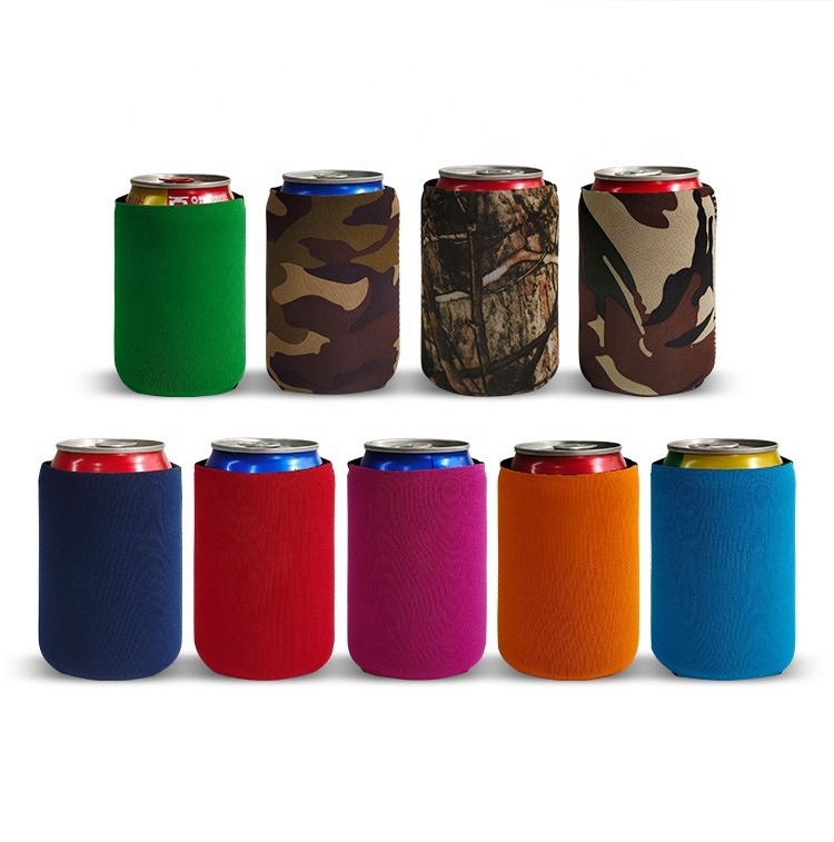 Wholesale durable plain multiple color folded neoprene beer bottle coolers insulated wine can stubby holders