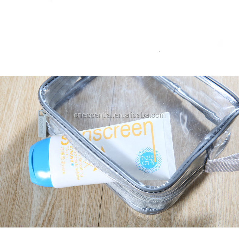 Promotion cheap price vinyl transparent clear PVC zipper cosmetic bag