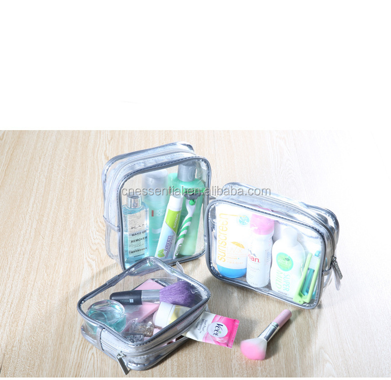 Promotion cheap price vinyl transparent clear PVC zipper cosmetic bag