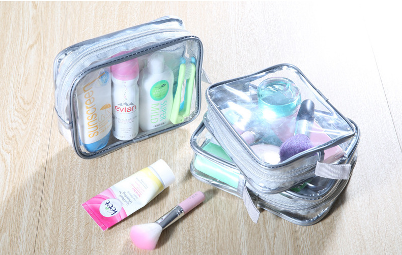 Promotion cheap price vinyl transparent clear PVC zipper cosmetic bag