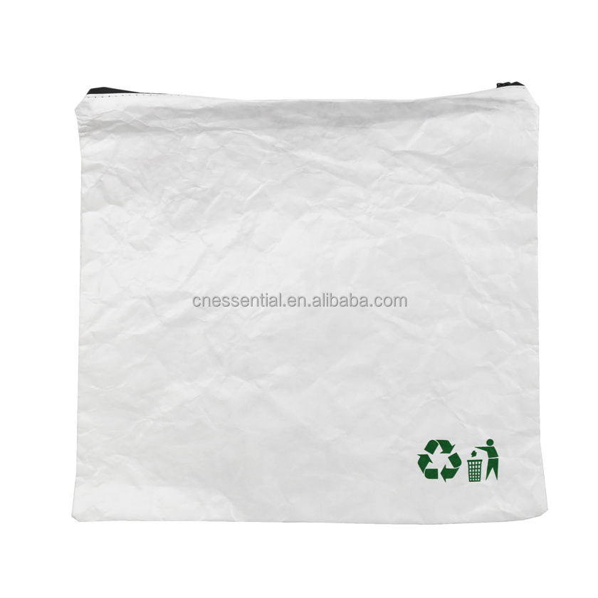 Waterproof customized white tyvek dupont swimming bikini packaging zipper bag with sealed zipper