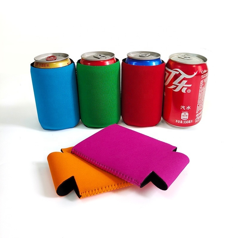 Wholesale durable plain multiple color folded neoprene beer bottle coolers insulated wine can stubby holders