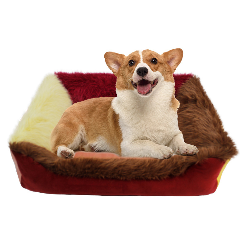 Wholesale customizable fluffy calming plush colorful premium designer washable custom luxury pet cat dog bed for indoor cats