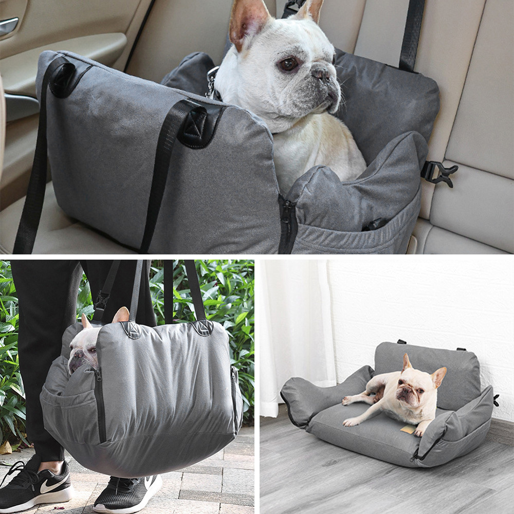 Custom made travel safety portable dog car booster seat bed