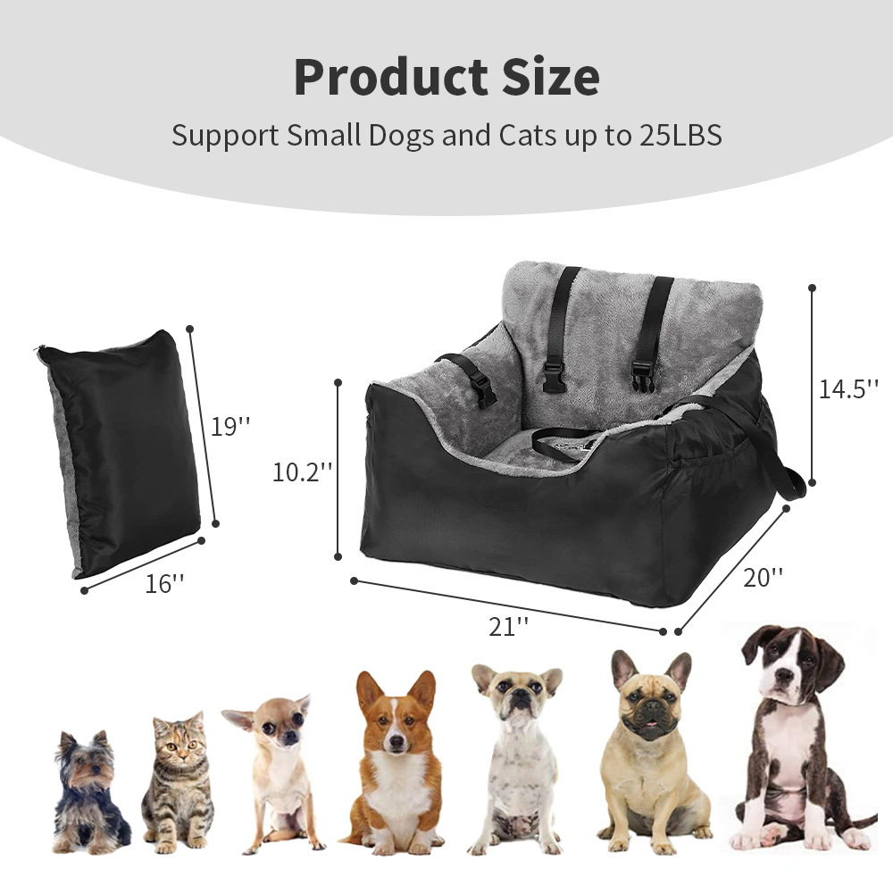 Wholesale washable travel safety luxury portable dog car booster seat bed