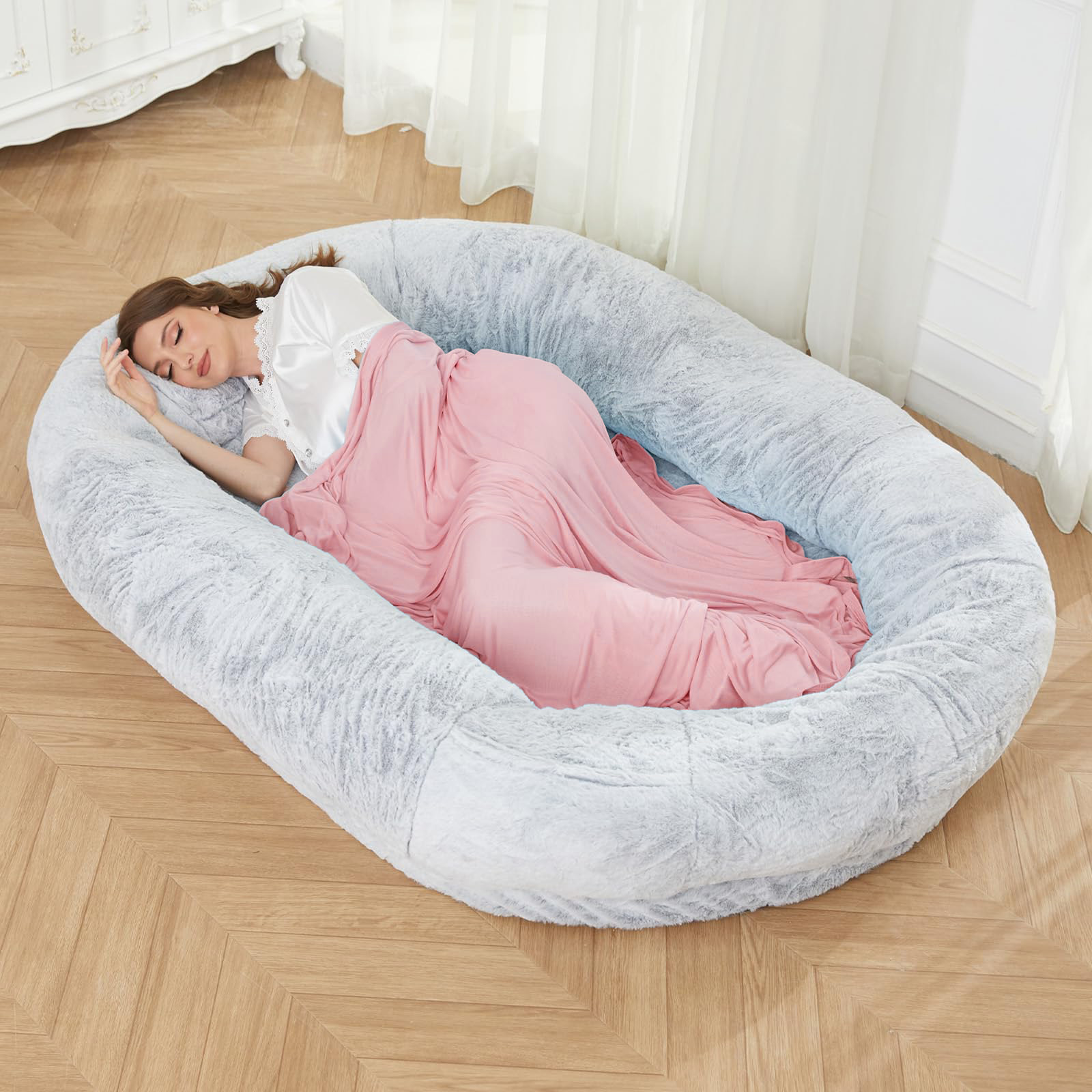 2023 New Arrival plush washable luxury super large sleep deeper gianthuman size xxl pet dog bed for humans