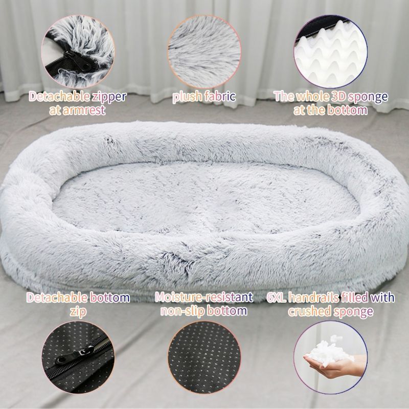 Etrip Pet Self-designed custom xxl big heavy duty luxury giant extra large human size pet bed dog bed for humans and dogs