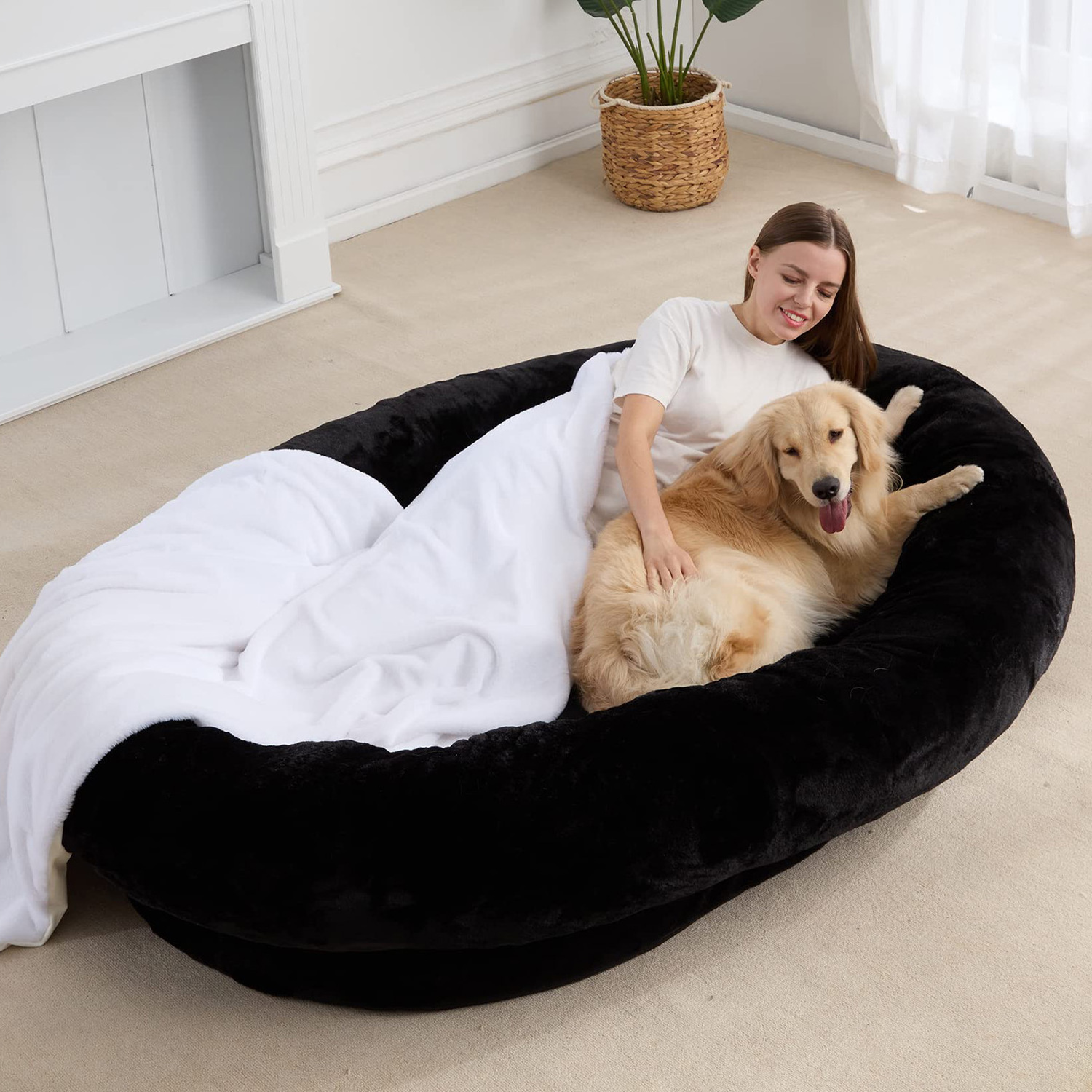 OEM & ODM xl xxl heavy duty super large sleep deeper memory foam human sized pet dog bed for humans adults