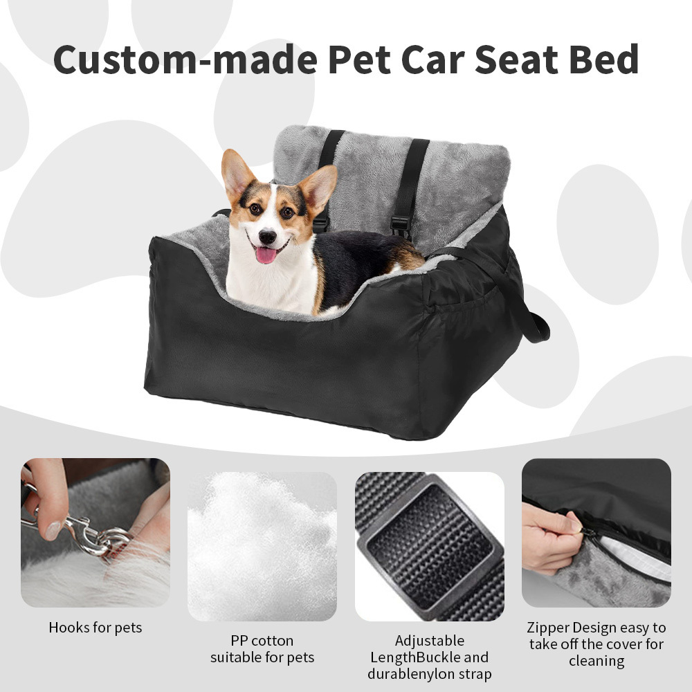 Wholesale washable travel safety luxury portable dog car booster seat bed