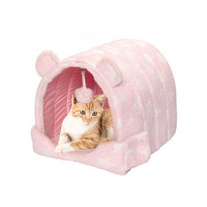 China dog supplies pet bedding removable waterproof cozy portable pet dog tunnel cat cave bed for dogs