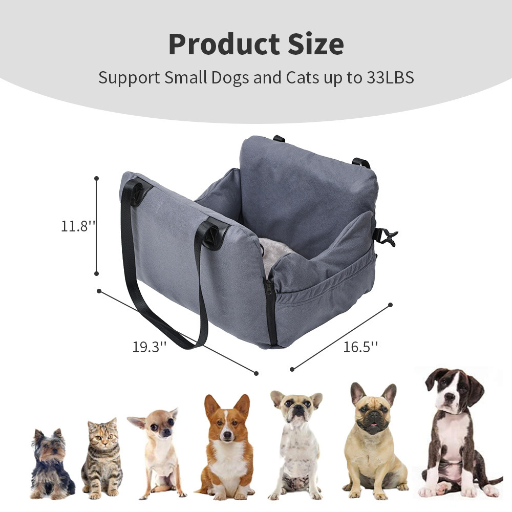 Custom made travel safety portable dog car booster seat bed