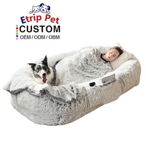 Etrip Pet Self-designed custom xxl big heavy duty luxury giant extra large human size pet bed dog bed for humans and dogs