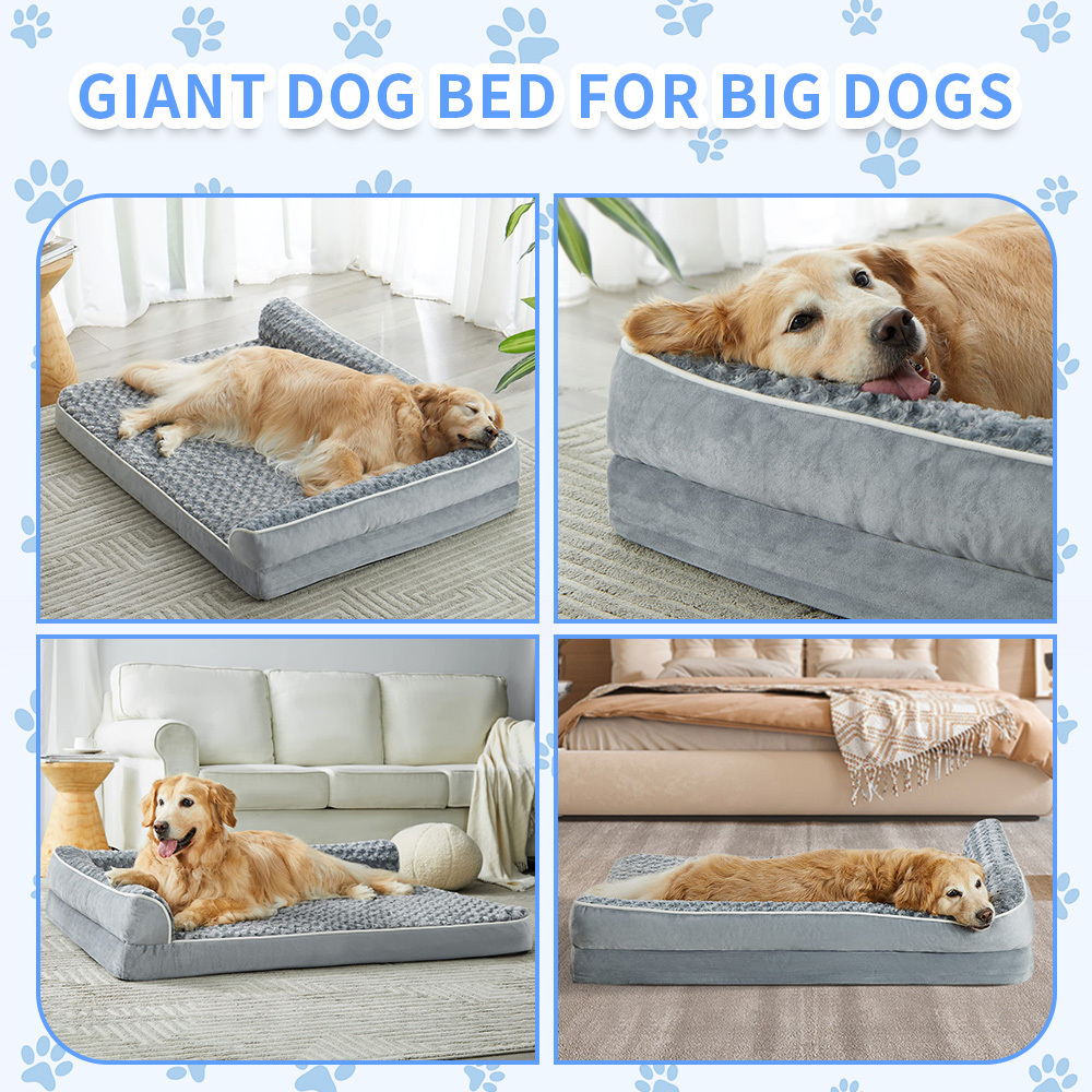 2024 New Style luxury xl xxl big heavy duty extra large wholesale memory foam orthopedic pet dog bed for large dogs