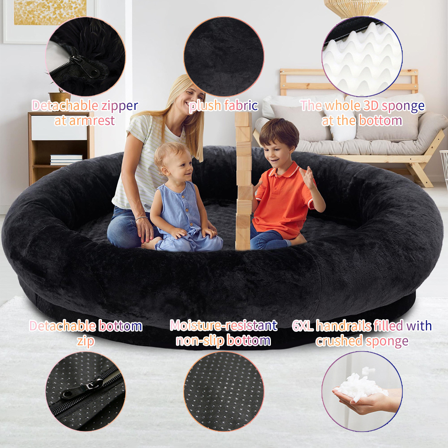 OEM & ODM xl xxl heavy duty super large sleep deeper memory foam human sized pet dog bed for humans adults