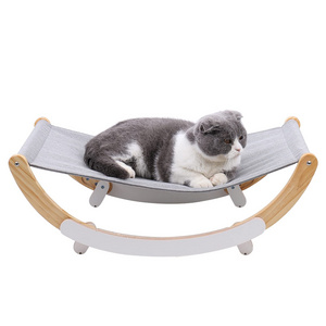 2022 New Design Wooden Moon Resting Seat Cat Swing Chair, Kitty Hammock Bed, Cat Furniture Gift