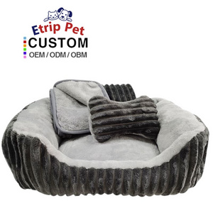 Custom made washable chew proof eco friendly luxury pet cat dog bed for dogs