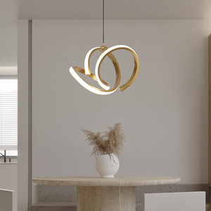 Factory Supply Modern Aluminum Ring Daylight White Led Flush Mount Ceiling Modern Living Room Hotel Chandelier Pendant Light