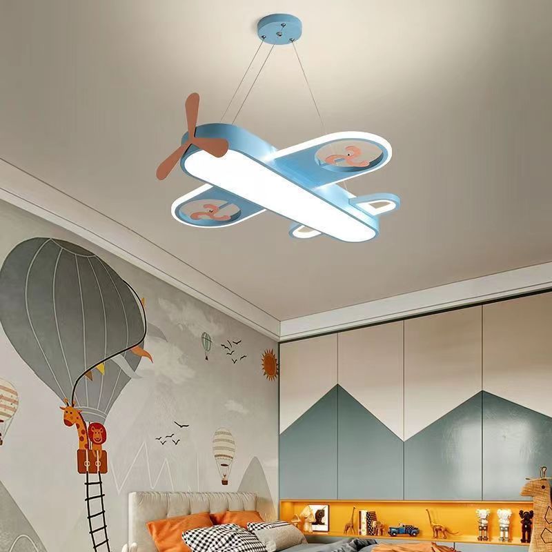 Hot Selling Aircraft Model Bedroom Kids Cartoon Led Pendant Lights Chandelier Ceiling Light For Children Room Plane