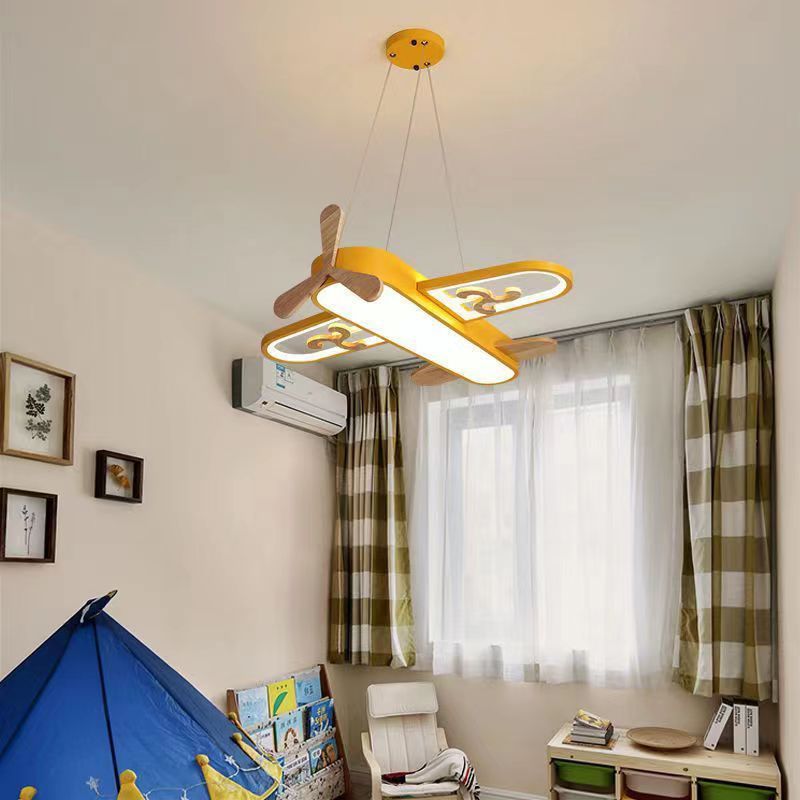 Hot Selling Aircraft Model Bedroom Kids Cartoon Led Pendant Lights Chandelier Ceiling Light For Children Room Plane