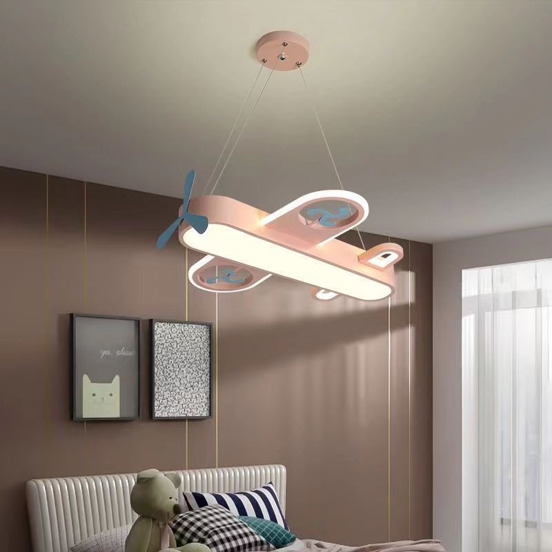 Hot Selling Aircraft Model Bedroom Kids Cartoon Led Pendant Lights Chandelier Ceiling Light For Children Room Plane