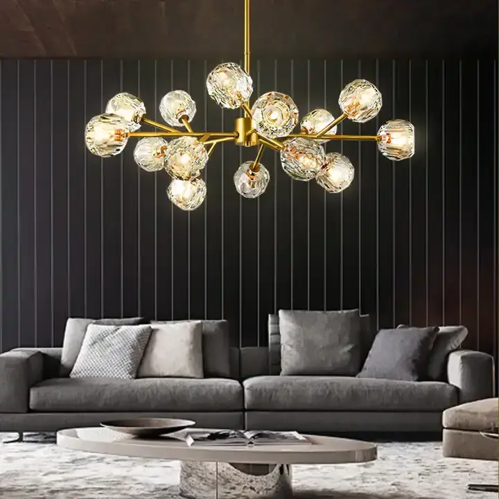 Hotel Crystal Modern Home Pendant Light Lamp Lighting Glass Ball Fixtures Led Chandelier Ceiling Light