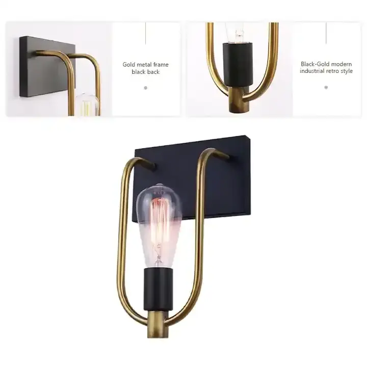 Contemporary Decorative Indoor 3 Bulbs Gold Wall Sconce Light Reading Led Wall Light