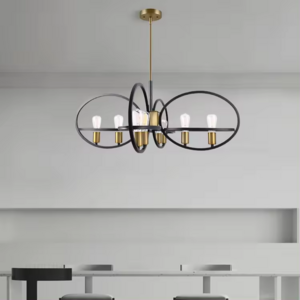 Large Round Nordic Modern Living Room Chandeliers And Hanging Lamps Black Gold Modern Luxury Restaurant Chandelier