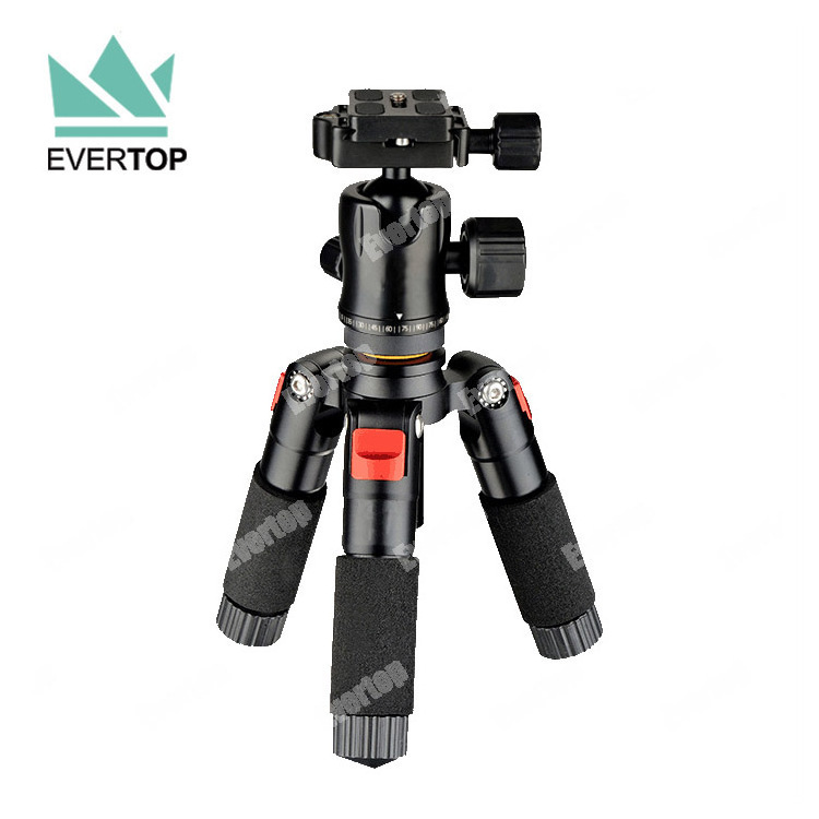 TS-PT010N 20inch Mini Aluminum Professional Desktop Camera Tripod, Portable Compact Tripod with 360 Degree Ball Head