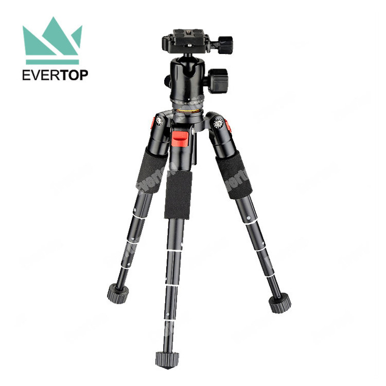 TS-PT010N 20inch Mini Aluminum Professional Desktop Camera Tripod, Portable Compact Tripod with 360 Degree Ball Head